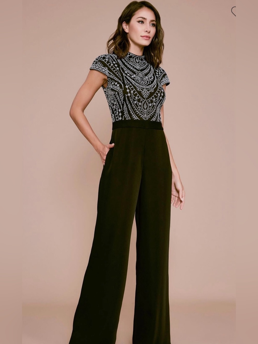 Tadashi Shoji Kiri Dotted Embroidered Jumpsuit